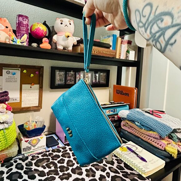 Portland Leather Goods Medium Chelsea Pouch in Aquarius Blue BNWOT - Picture 9 of 9